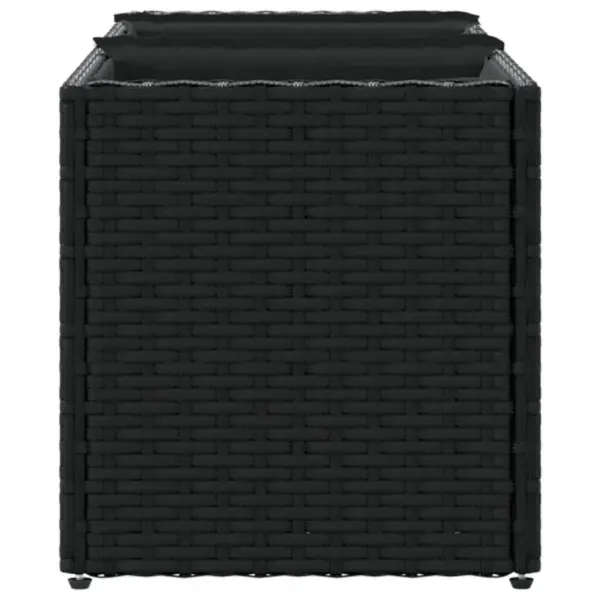 Polürotangist taimekast 3 riidest sisekotiga, must, 105 x 30 x 32 cm - 6