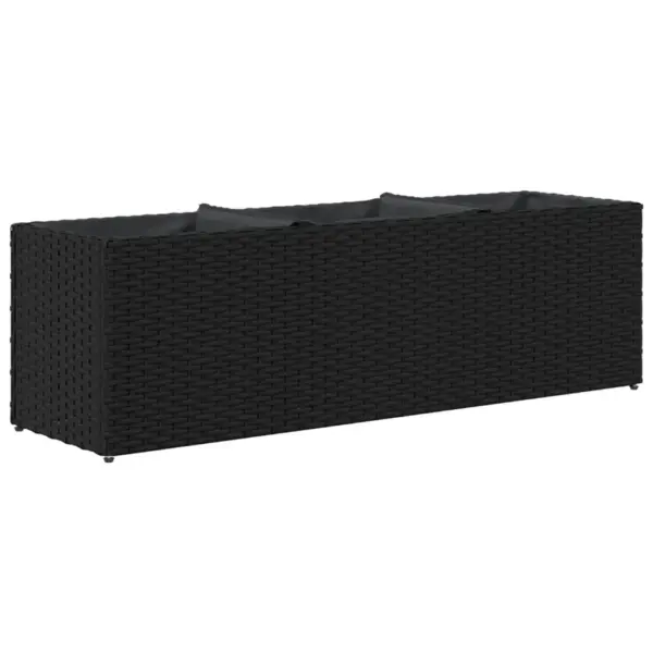 Polürotangist taimekast 3 riidest sisekotiga, must, 105 x 30 x 32 cm - 7