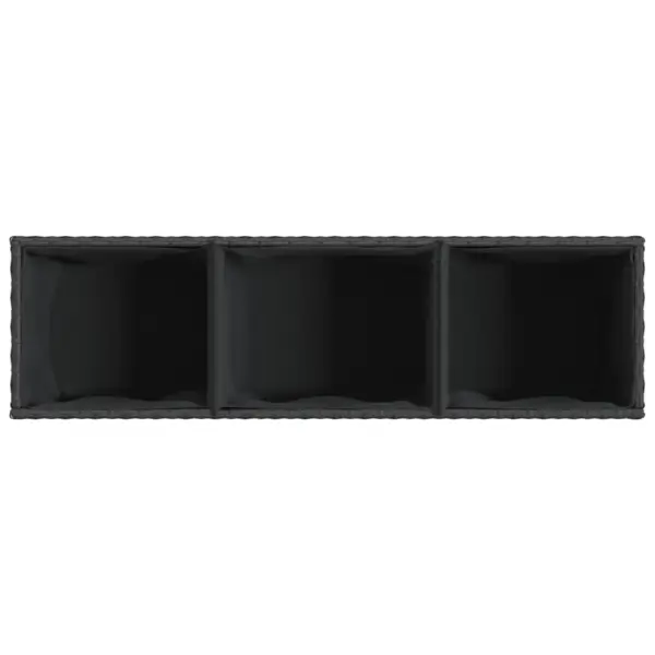 Polürotangist taimekast 3 riidest sisekotiga, must, 105 x 30 x 32 cm - 8