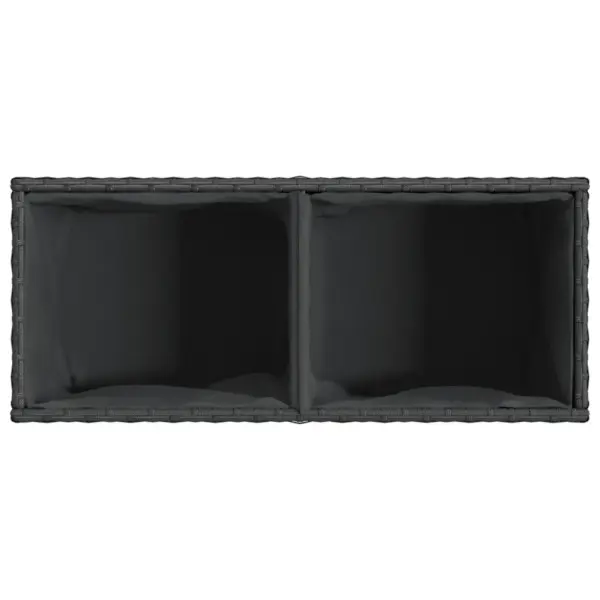 Must polürotangist taimekast 2 riidest sisekotiga, 72 x 30 x 32 cm – 8