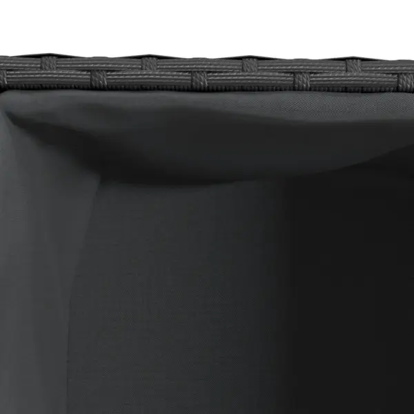 Must polürotangist taimekast 2 riidest sisekotiga, 72 x 30 x 32 cm – 9