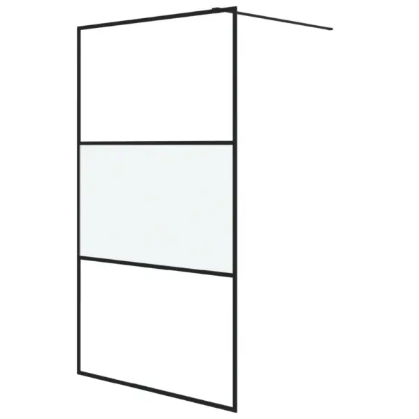 Must dušinurga dušisein, poolmatt ESG-klaas, 115 x 195 cm – 2