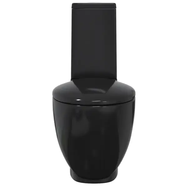Ümar põrandaväljundiga WC-pott vaikse sulgemise ja topeltloputusega, keraamika, must, 38,5 x 65 x 84,5 cm – 4