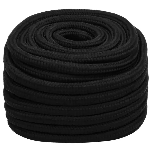 Punutud töököis, must polüester, 20 mm, 100 m rull – 2