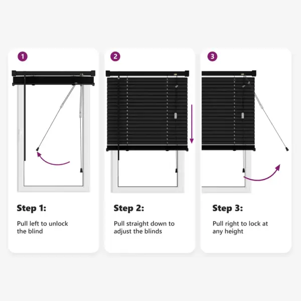Reguleeritav must PVC Veneetsia ruloo, 213 x 100 cm – 12