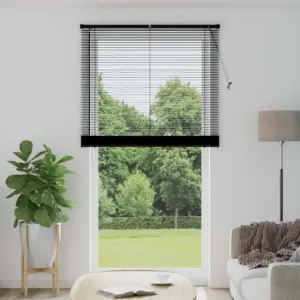 Veneetsia ruloo, reguleeritav, must PVC, 213 x 110 cm