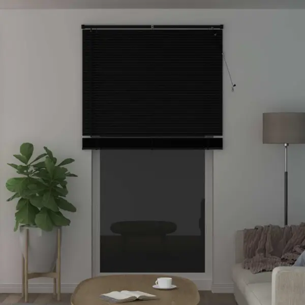 Veneetsia ruloo, reguleeritav, must PVC, 213 x 110 cm – 3