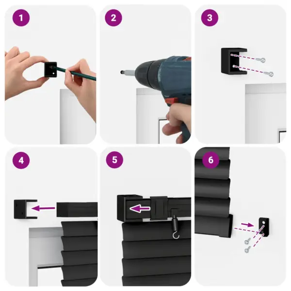 Must PVC Veneetsia ruloo, reguleeritav, 213 x 70 cm - 13