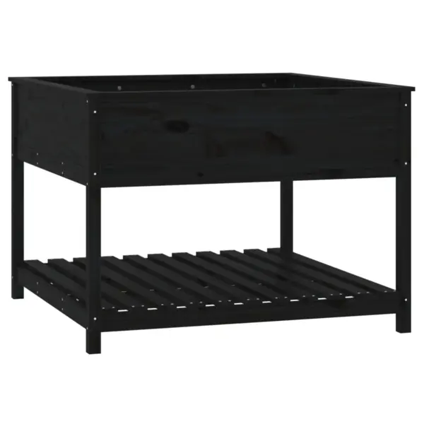 Must männipuidust riiuliga kõrgendatud taimekast, 111,5 x 111,5 x 81 cm – 2