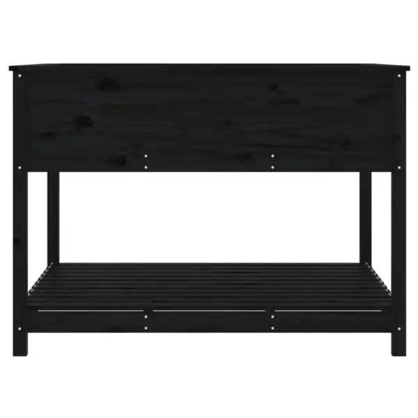 Must männipuidust riiuliga kõrgendatud taimekast, 111,5 x 111,5 x 81 cm – 6