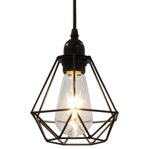 Ripplamp teemantdisainiga, must metall, 3 x E27 pirnile – 4