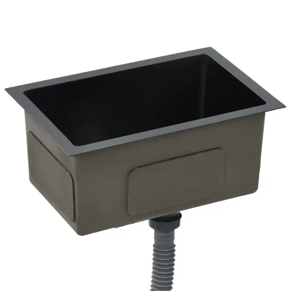 Käsitsi valmistatud must köögivalamu, harjatud roostevaba teras, 44 x 29 x 20 cm – 4