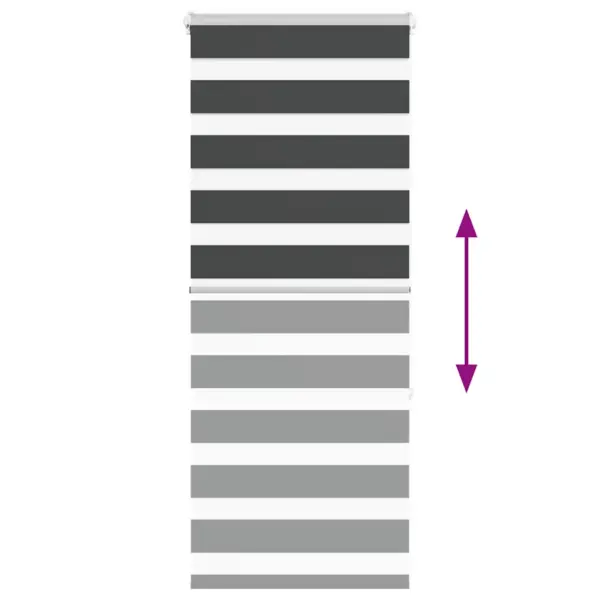 Must sebra ruloo kettmehhanismiga, 55 x 150 cm, 100% polüester – 5