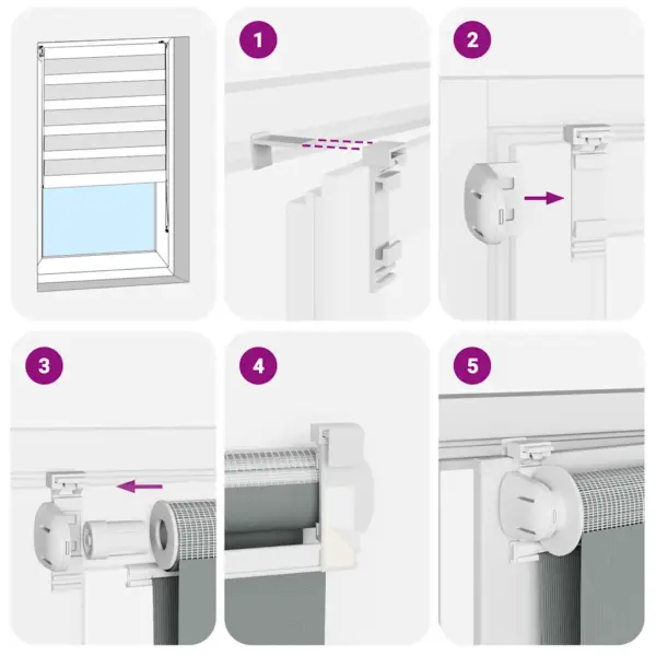 Triibuline sebra ruloo kettmehhanismiga, must, 40 x 230 cm, polüester – 6