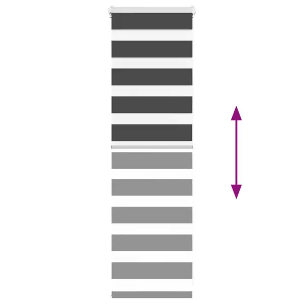 Must sebraruloo triibulise kangaga, 50 x 100 cm, kanga laius 45,9 cm, polüester – 5