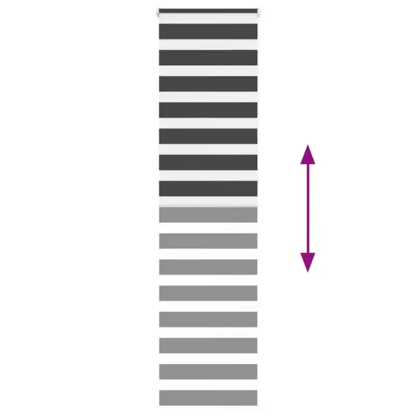 Must triibuline sebraruloo privaatsuse ja valguse reguleerimiseks, 50 x 230 cm, kanga laius 45,9 cm, 100% polüester – 5