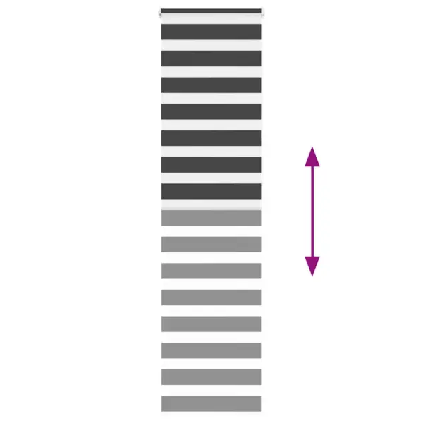 Must sebraruloo triibulise kangaga, 60 x 230 cm, polüester, kanga laius 55,9 cm – 5