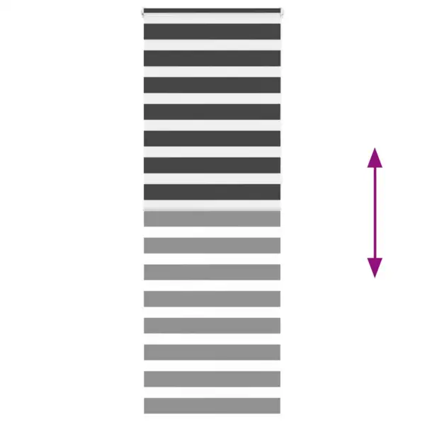 Must sebraruloo keti mehhanismiga, 75 x 230 cm, 100% polüester, kahe paigaldusviisiga – 5