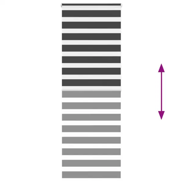 Must sebraruloo privaatsuse ja valguse reguleerimiseks, 85 x 200 cm, kanga laius 80,9 cm, polüester – 5
