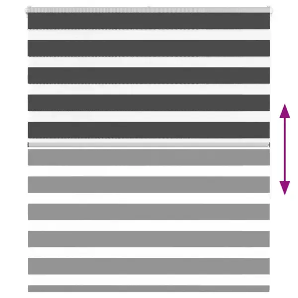 Must sebraruloo triibulise kangaga, 125 x 150 cm, polüester – 5