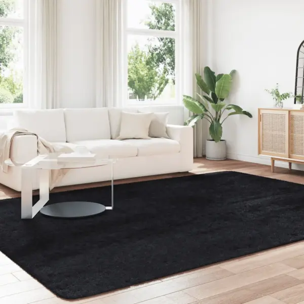 Kõrge narmaga Shaggy vaip NAVARRA, must, 240 x 340 cm, 100% polüester – 3