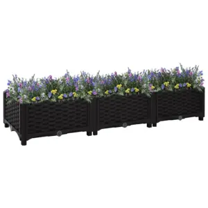 Must taimekast aeda, 120 x 40 x 23 cm, polüpropüleen