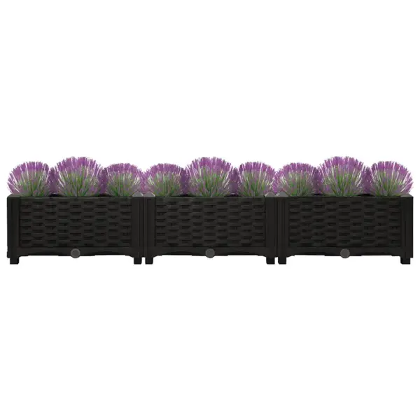 Must taimekast aeda, 120 x 40 x 23 cm, polüpropüleen - 3