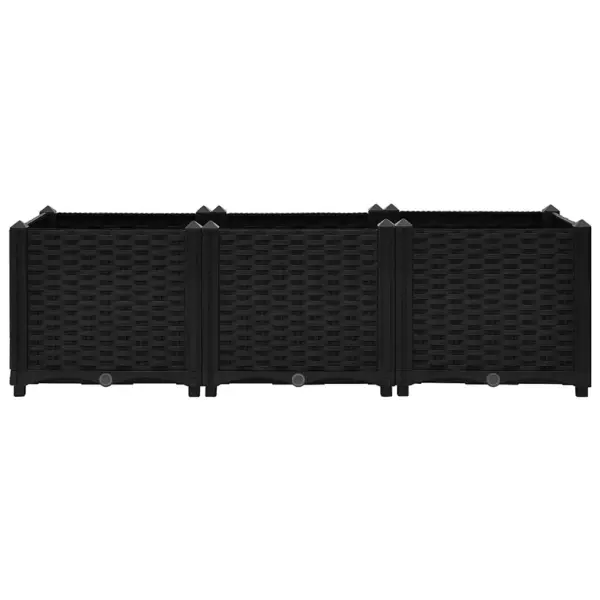 Must polüpropüleenist taimekast, 120 x 40 x 38 cm - 4