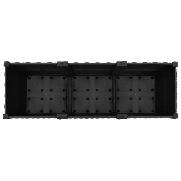 Must polüpropüleenist taimekast, 120 x 40 x 38 cm - 6