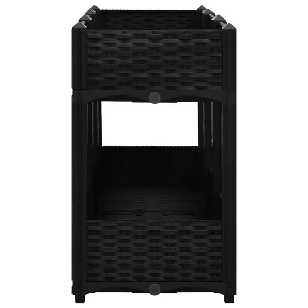 Kahe tasapinnaga taimekast, must polüpropüleen, 120 x 40 x 71 cm – 4