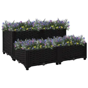Taimelava taimekast ürtidele ja lilledele, must, 80 x 80 x 38 cm, polüpropüleen