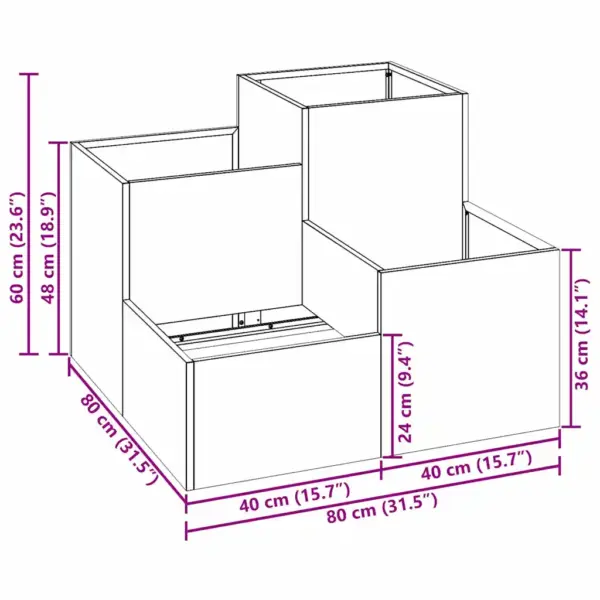 Aia istutuskast, must teras, 80 x 80 x 60 cm – 12