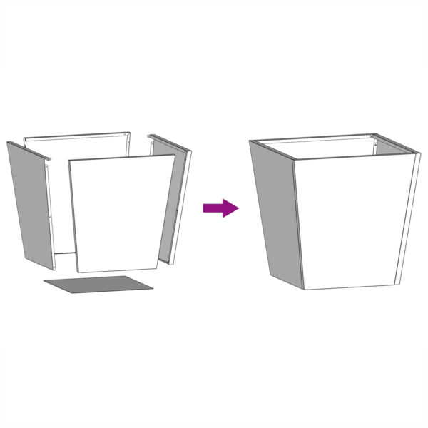 Terasest aia taimekast põhjaga, must, 40 x 40 x 40 cm – 8