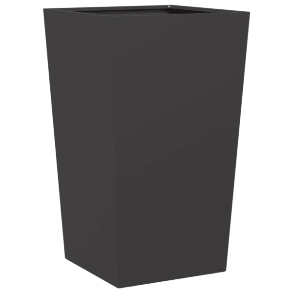 Must külmvaltsitud terasest aia taimekast põhjaga, 45 x 45 x 75 cm – 6