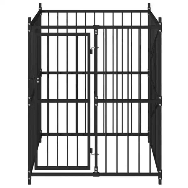 Must terasest koeraaed lukustatava uksega, 120 x 120 x 150 cm – 3