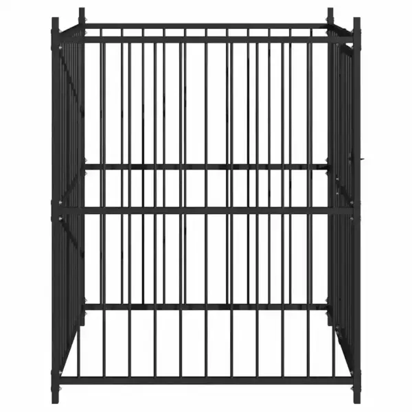 Must terasest koeraaed lukustatava uksega, 120 x 120 x 150 cm – 4