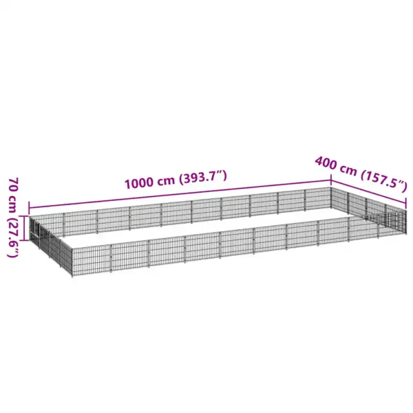 Terasest koeraaedik, must, 40 m², 1000 x 400 x 70 cm – 7
