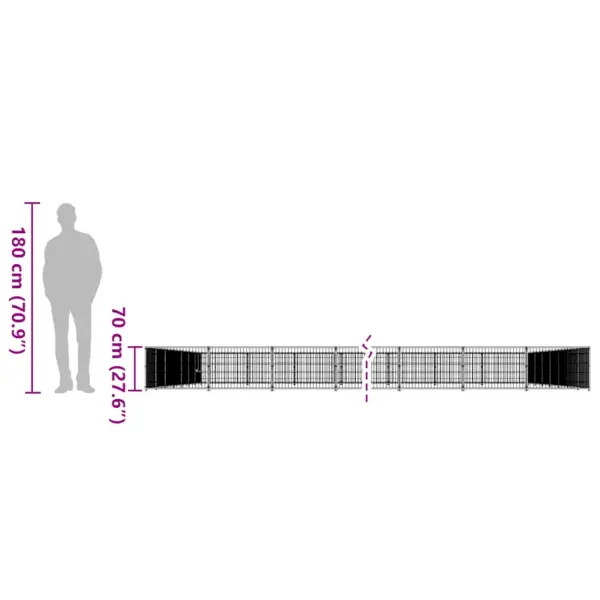 Suur terasest koeraaedik õue, must, 80 m² – 8
