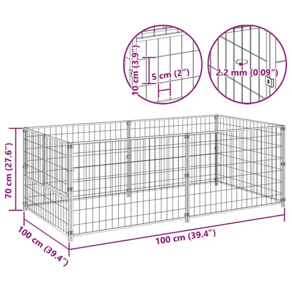 Must terasest koeraaedik turvauksuga, 200 x 100 x 70 cm – 8