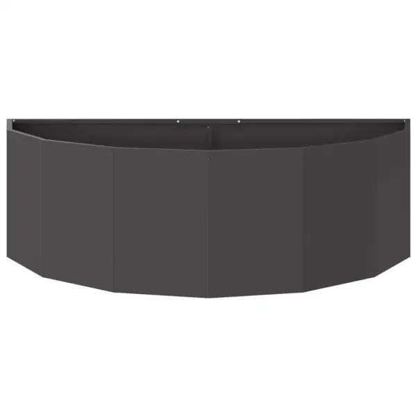 Poolringikujuline terasest taimekast, must, 120 x 60 x 35 cm – 5