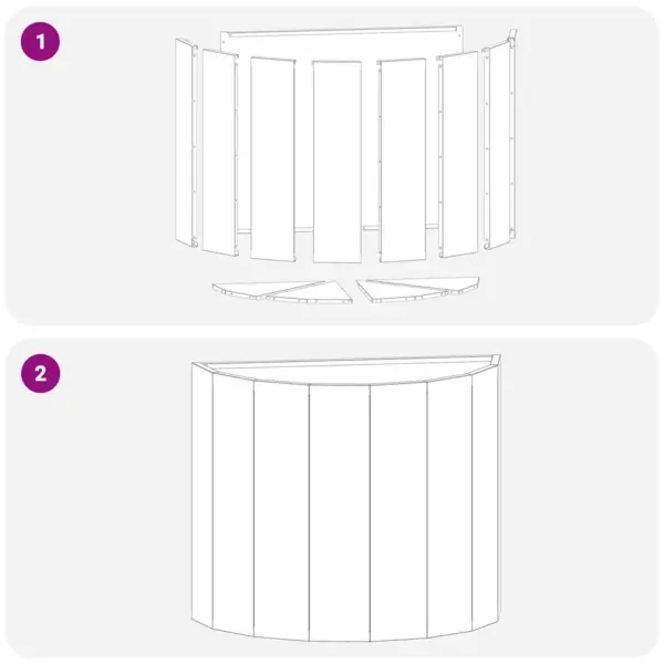 Poolringikujuline taimekast välitingimustesse, must teras, 60 x 30 x 50 cm – 10