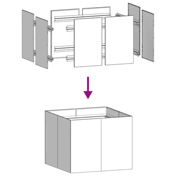 Taimekast mustast külmvaltsitud terasest, avatud põhjaga, 100 x 100 x 80 cm – 6