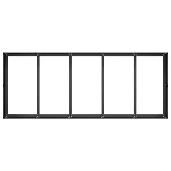 Must külmvaltsitud terasest taimekast avatud põhjaga, 200 x 80 x 40 cm – 5