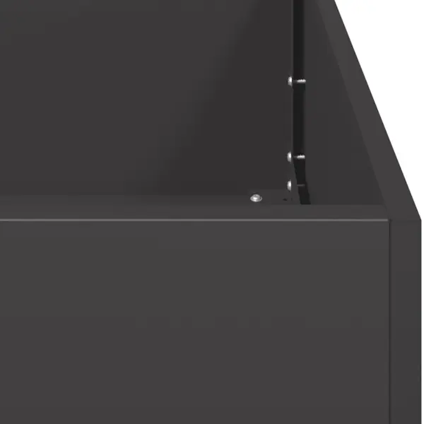 Pikk taimekast aeda ja terrassile, must külmvaltsitud teras, avatud põhjaga, 360 x 40 x 40 cm – 7