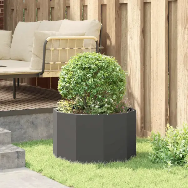 Terasest ümmargune aiapott, must, 60 x 60 x 35 cm – 4