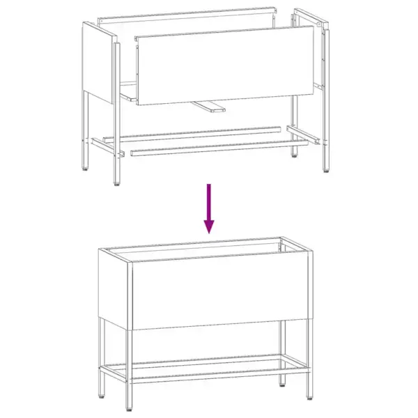 Tõstetud aiataimelava, must teras, 60 x 26 x 45 cm – 10