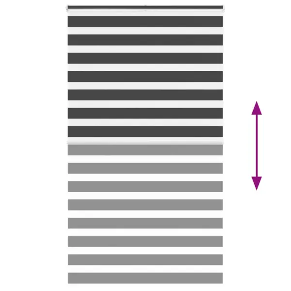 Triibuline päev-öö ruloo aknale, must, 120 x 200 cm, polüester – 5