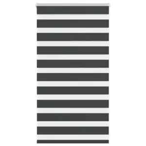 Triibuline päev-öö ruloo privaatsuse ja päikesekaitsega, must, 90 x 100 cm, 100% polüester
