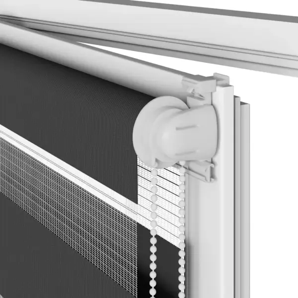 Triibuline päev-öö ruloo privaatsuse ja päikesekaitsega, must, 90 x 100 cm, 100% polüester – 11