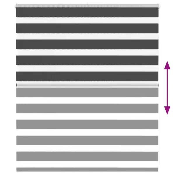 Triibuline sebraruloo, must, 125 x 100 cm, kanga laius 120,9 cm, 100% polüester, alumiiniumsiiniga – 5